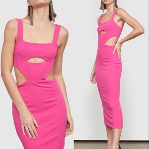 ATOIR The vista dress - wild Pink cutout midi Dress size 4